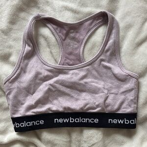 New Balance Women's Mauve Sports Bra with Black Band